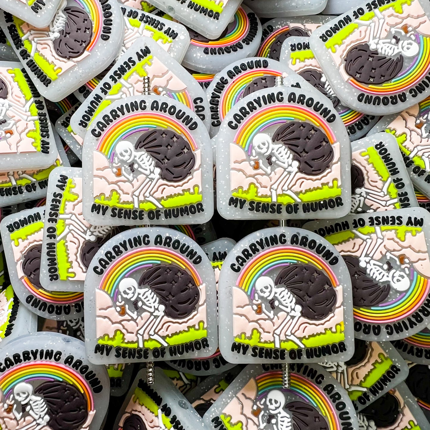 Carrying Around My Sense of Humor Silicone Focal Bead (pack of 2)