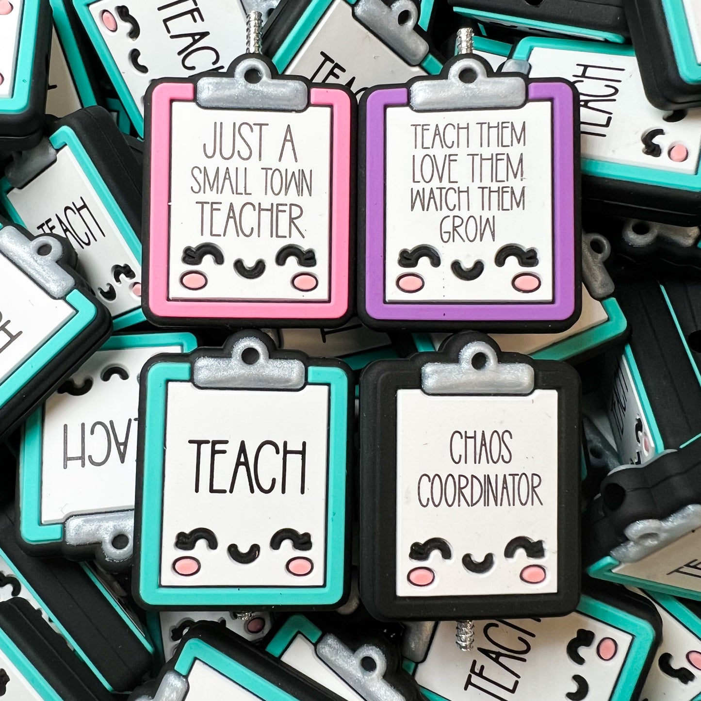 Teacher Nurse Clipboard Silicone Focal Bead (pack of 2)