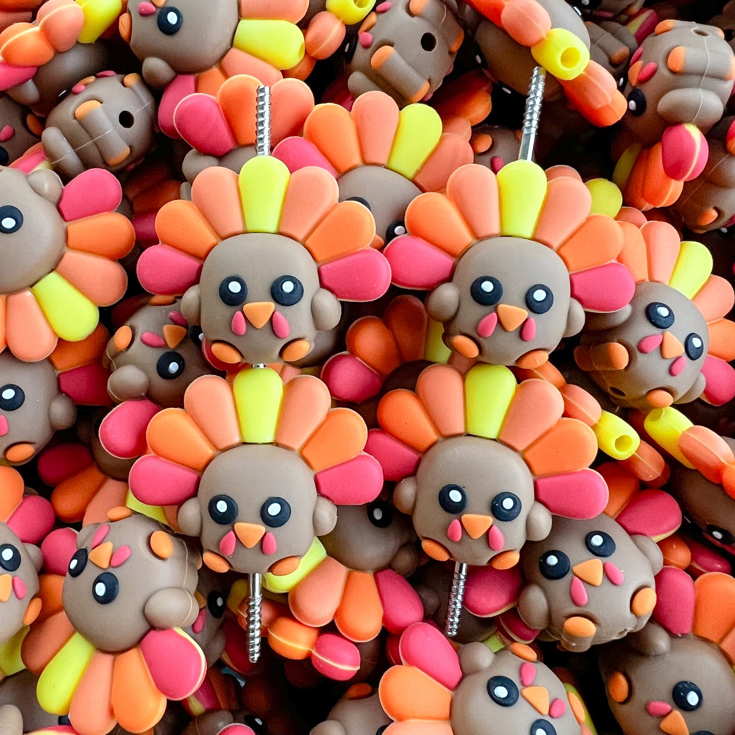 3D Turkey Silicone Focal Bead (2pcs)