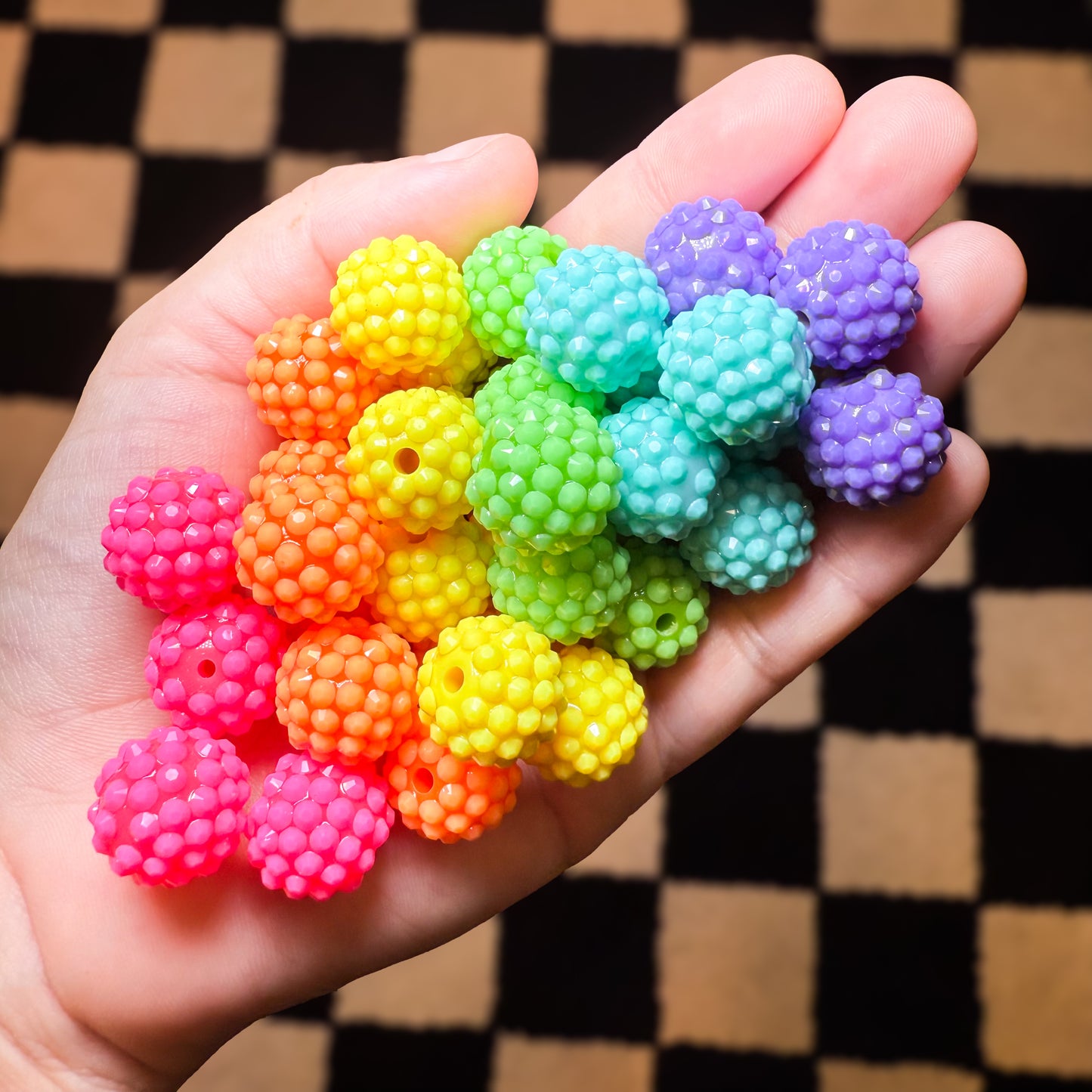 16mm Rhinestone Bead Mix (pack of 30) *bead hole may vary*