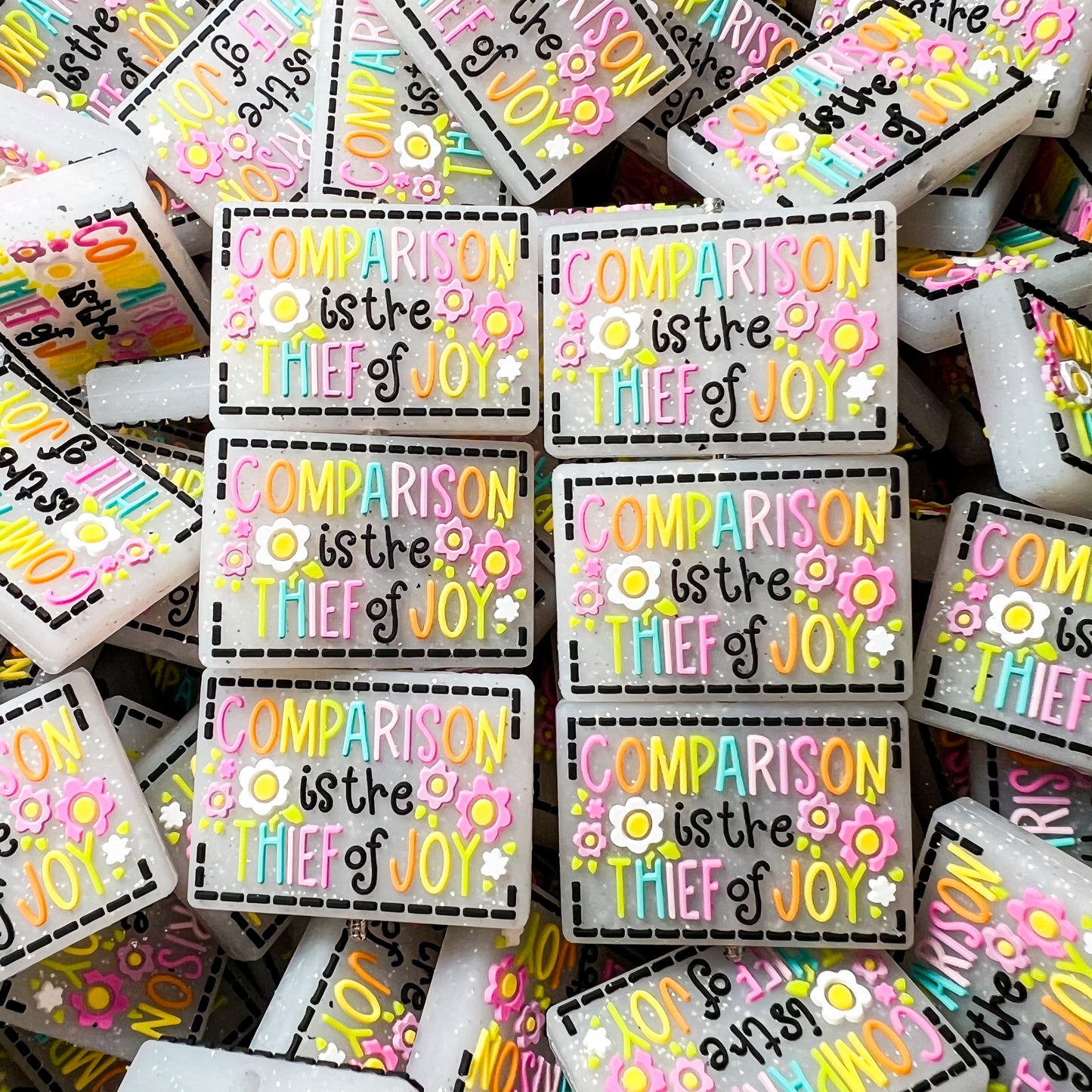 Comparison Is The Thief Of Joy Silicone Focal Bead (pack of 2)