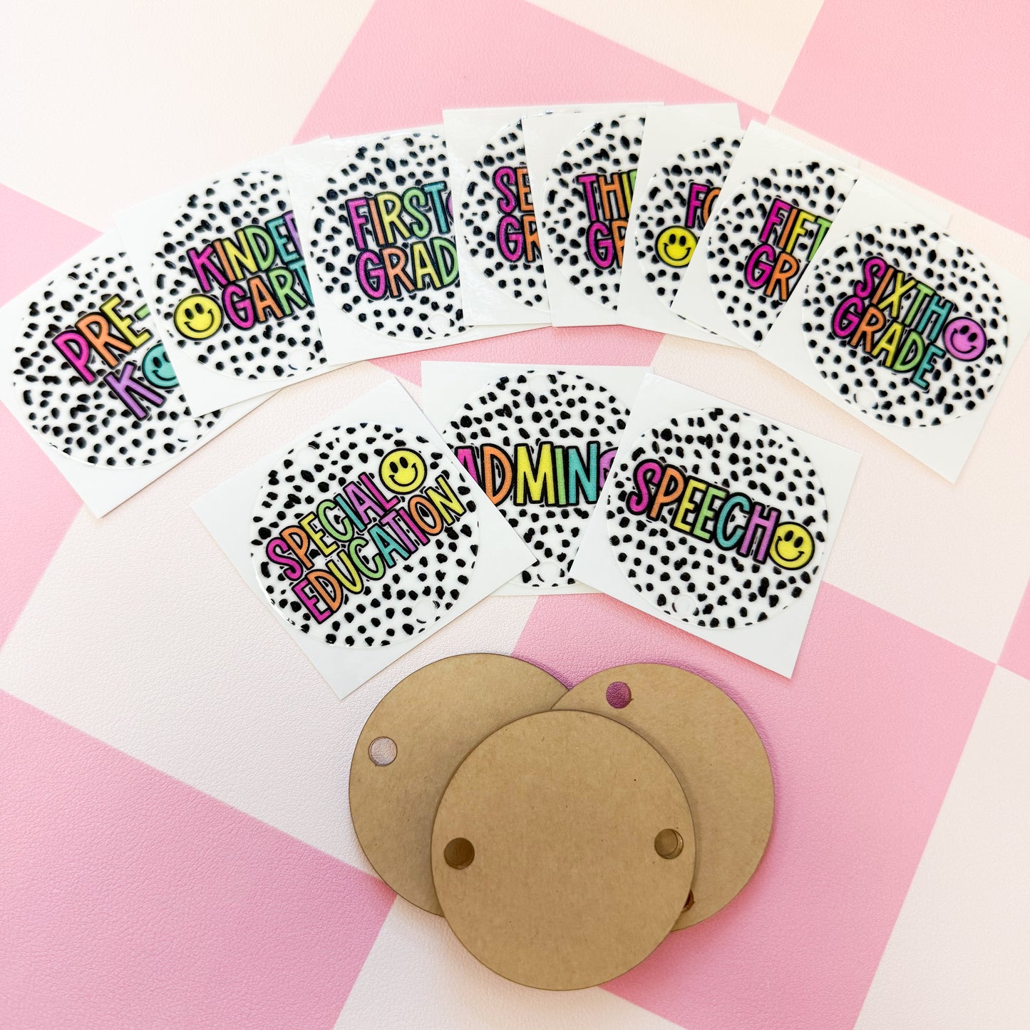 Dalmatian Acrylic Disk + Decal Set (1 set includes 1 disk and 1 decal)