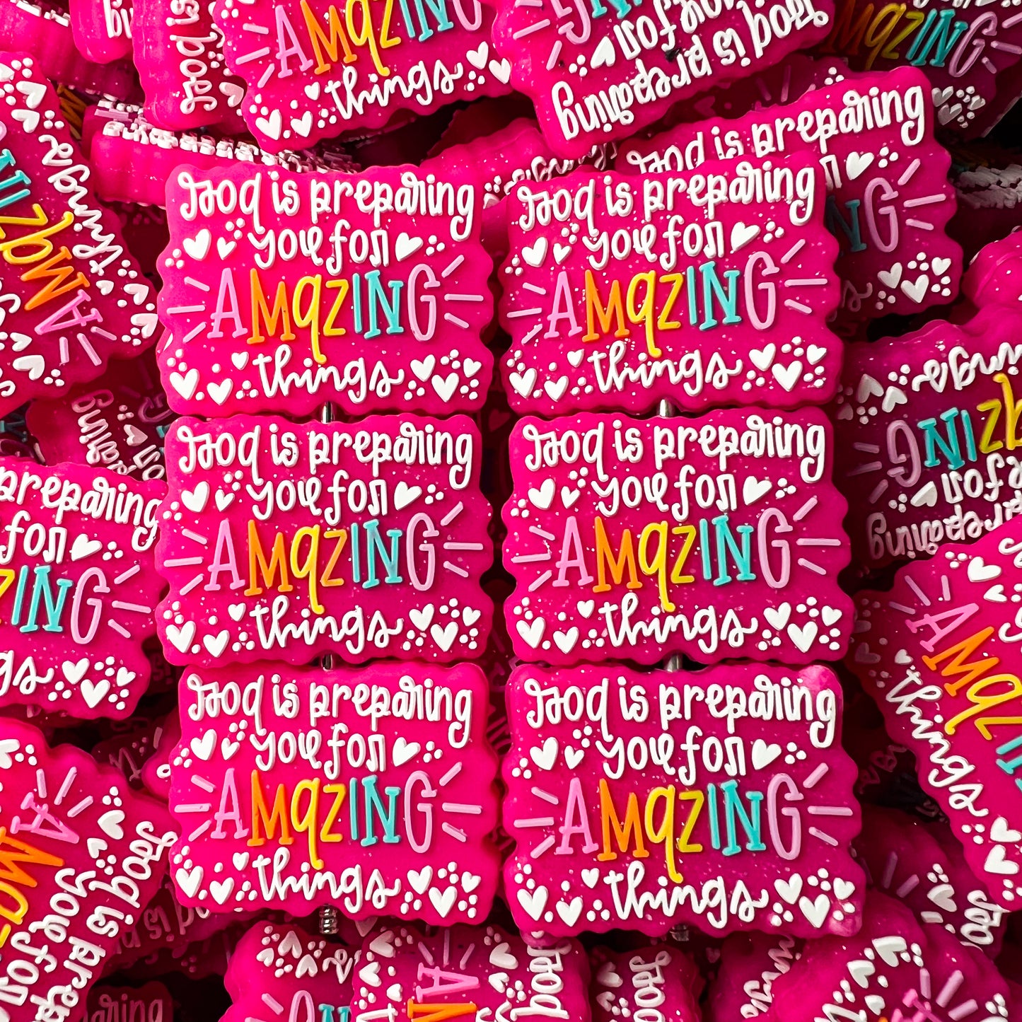 God Is Preparing You For Amazing Things Silicone Focal Bead (pack of 2)