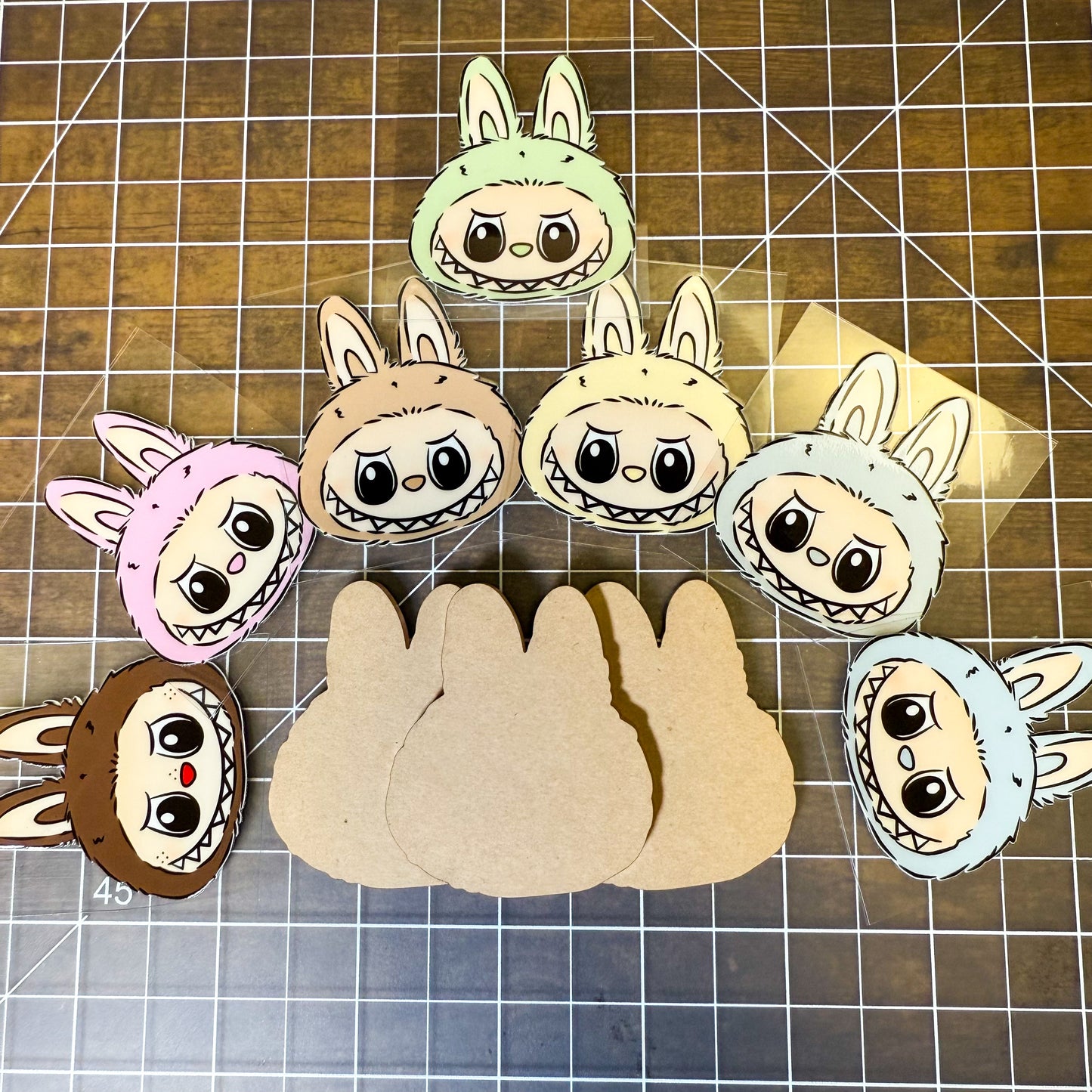 Bubu Monster Acrylic Blank + Decal Set (1 set includes 1 blank and 1 decal)