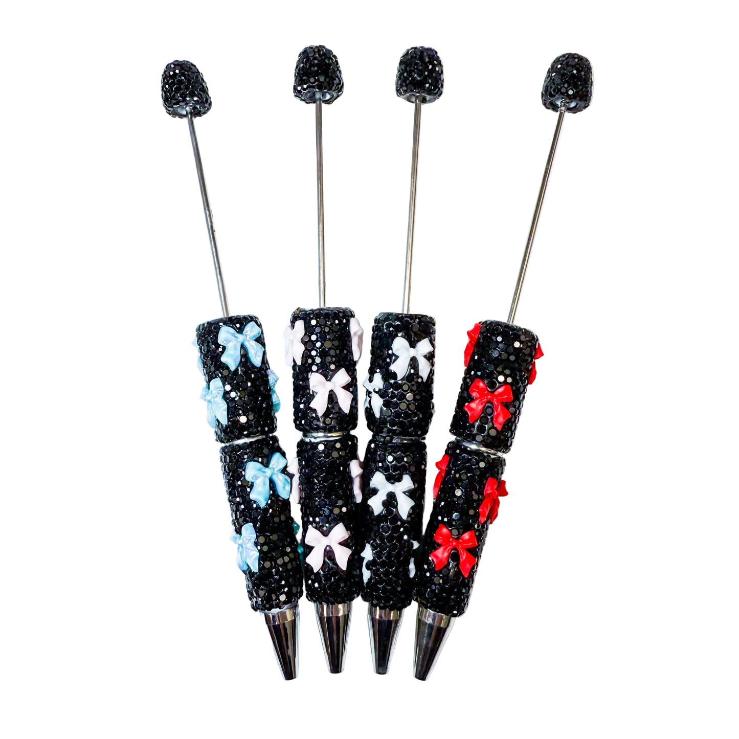 Fancy Rhinestones and Bows Beadable Pens (1pc)