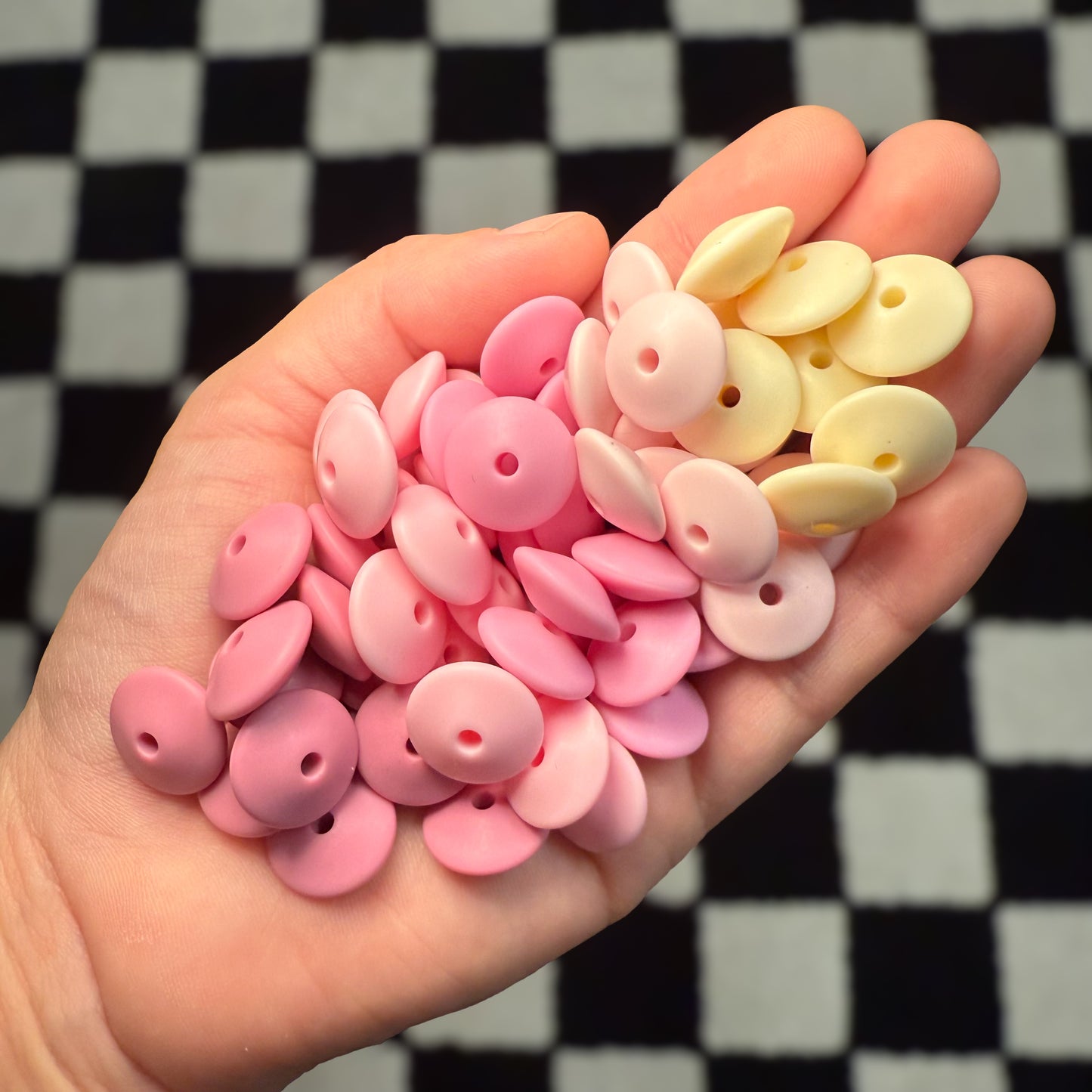 15mm Mauve Boho Lentil Silicone Bead Mix (pack of 60)