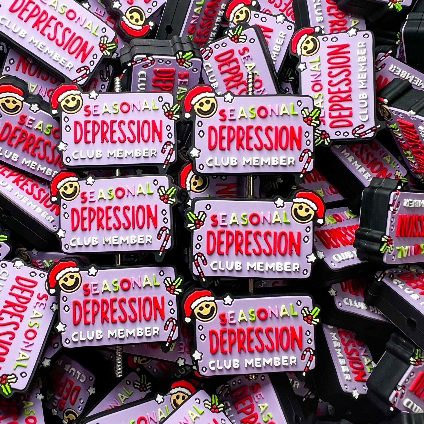 Seasonal Depression Club Member Silicone Focal Bead (pack of 2)