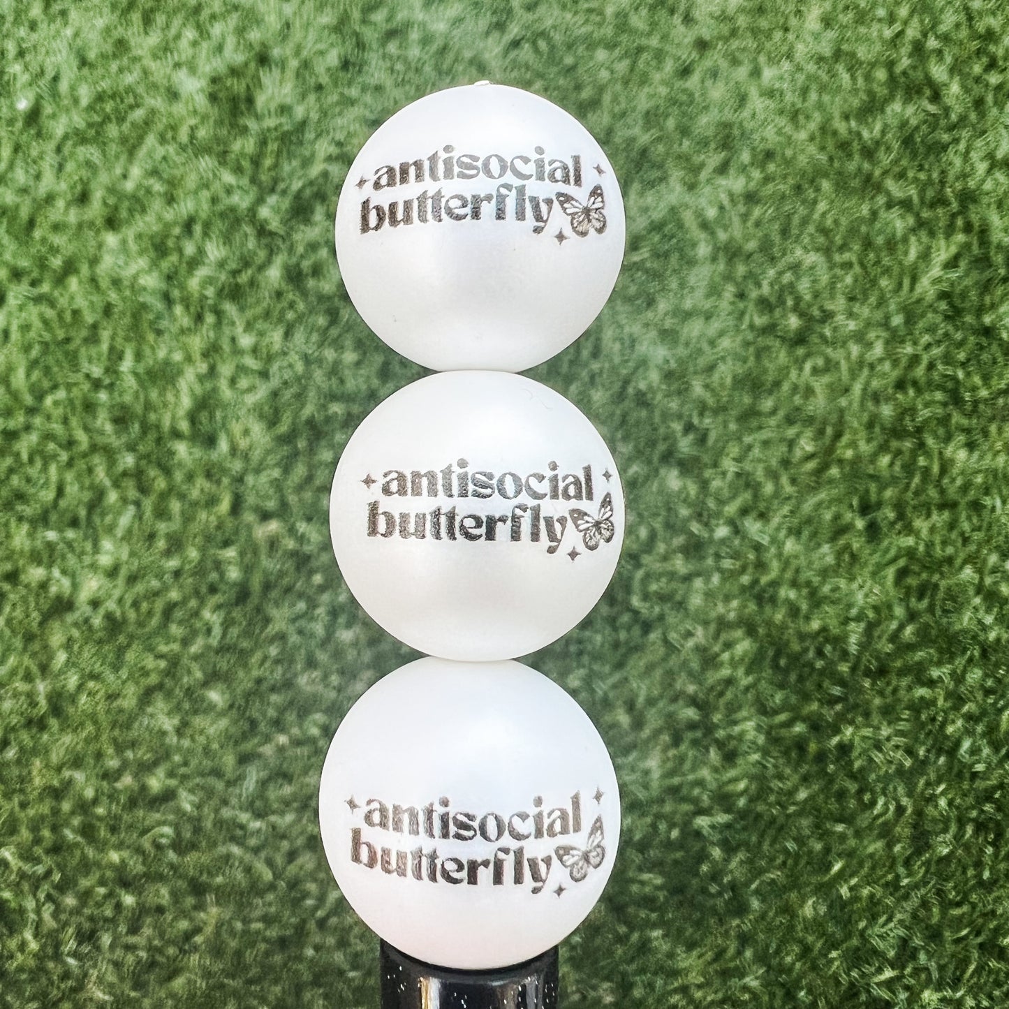 Antisocial Butterfly Acrylic Printed Bead (pack of 10)