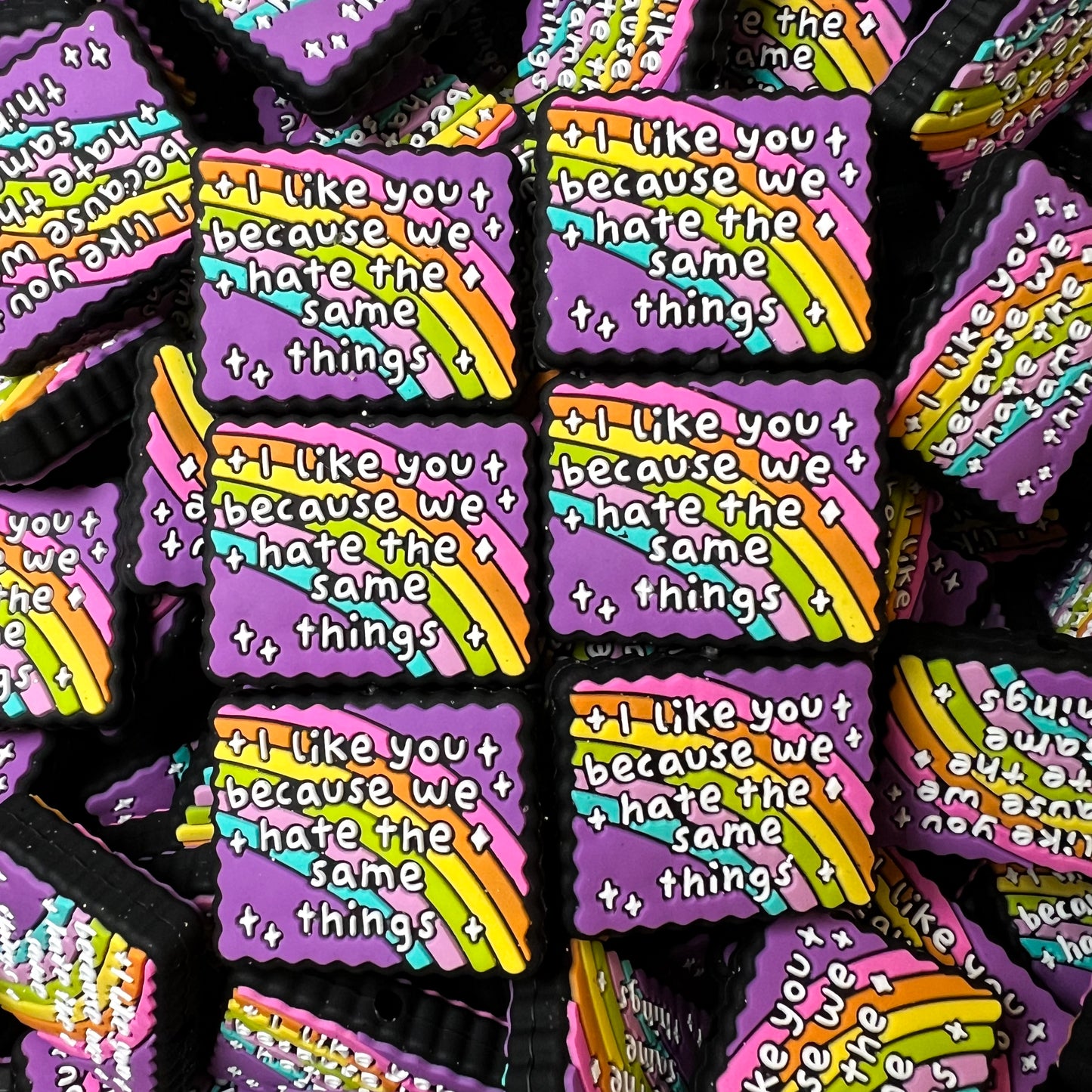 I Like You Because We Hate The Same Things Silicone Focal Bead (pack of 2)