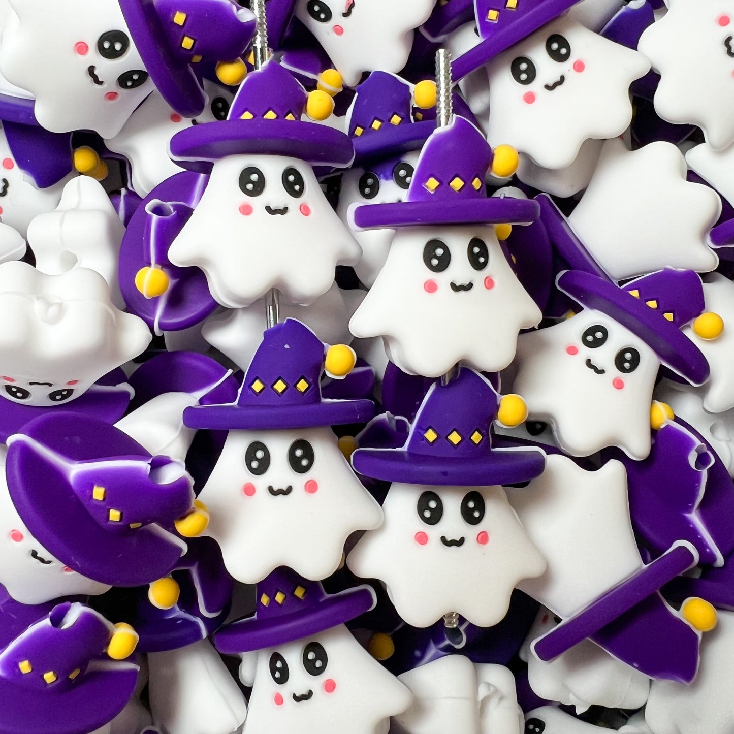 3D Ghost Silicone Focal Beads (pack of 2)