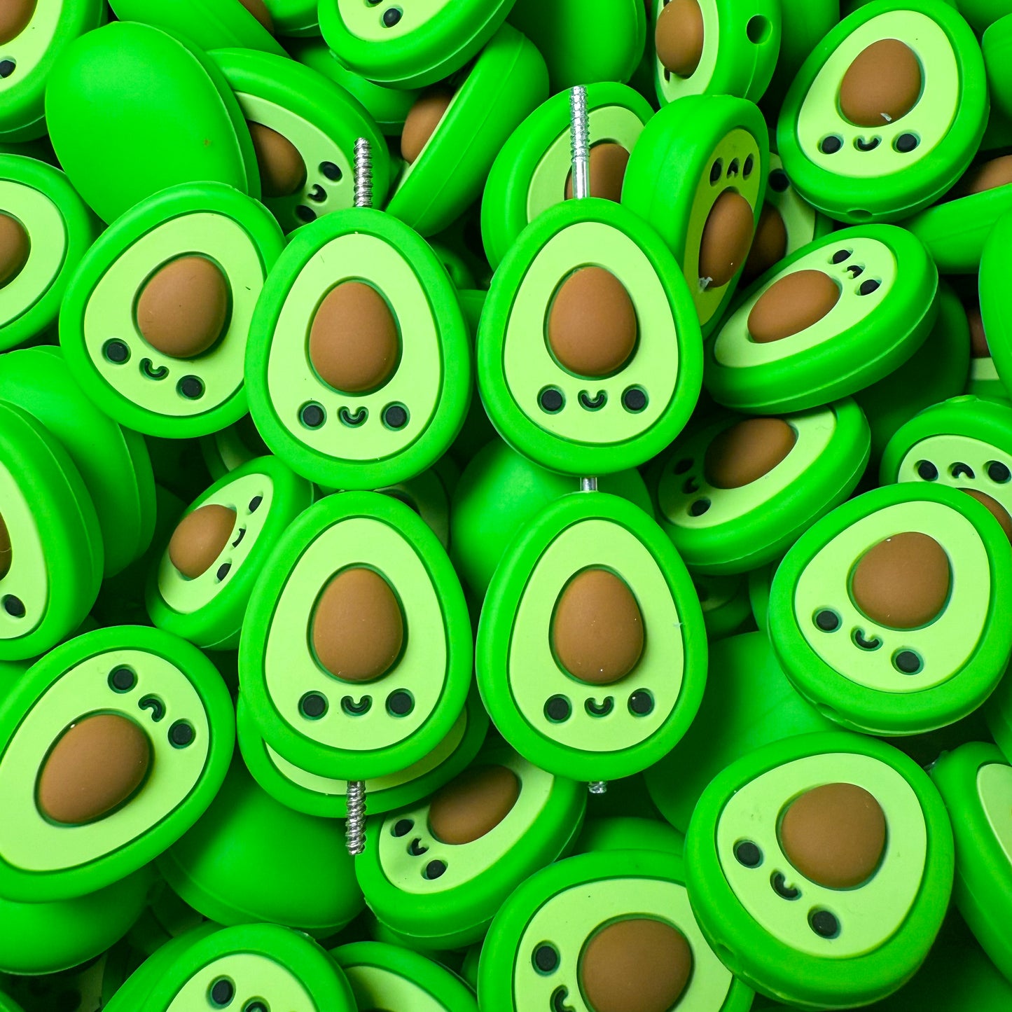 3D Avocado Silicone Focal Bead (2 pcs)