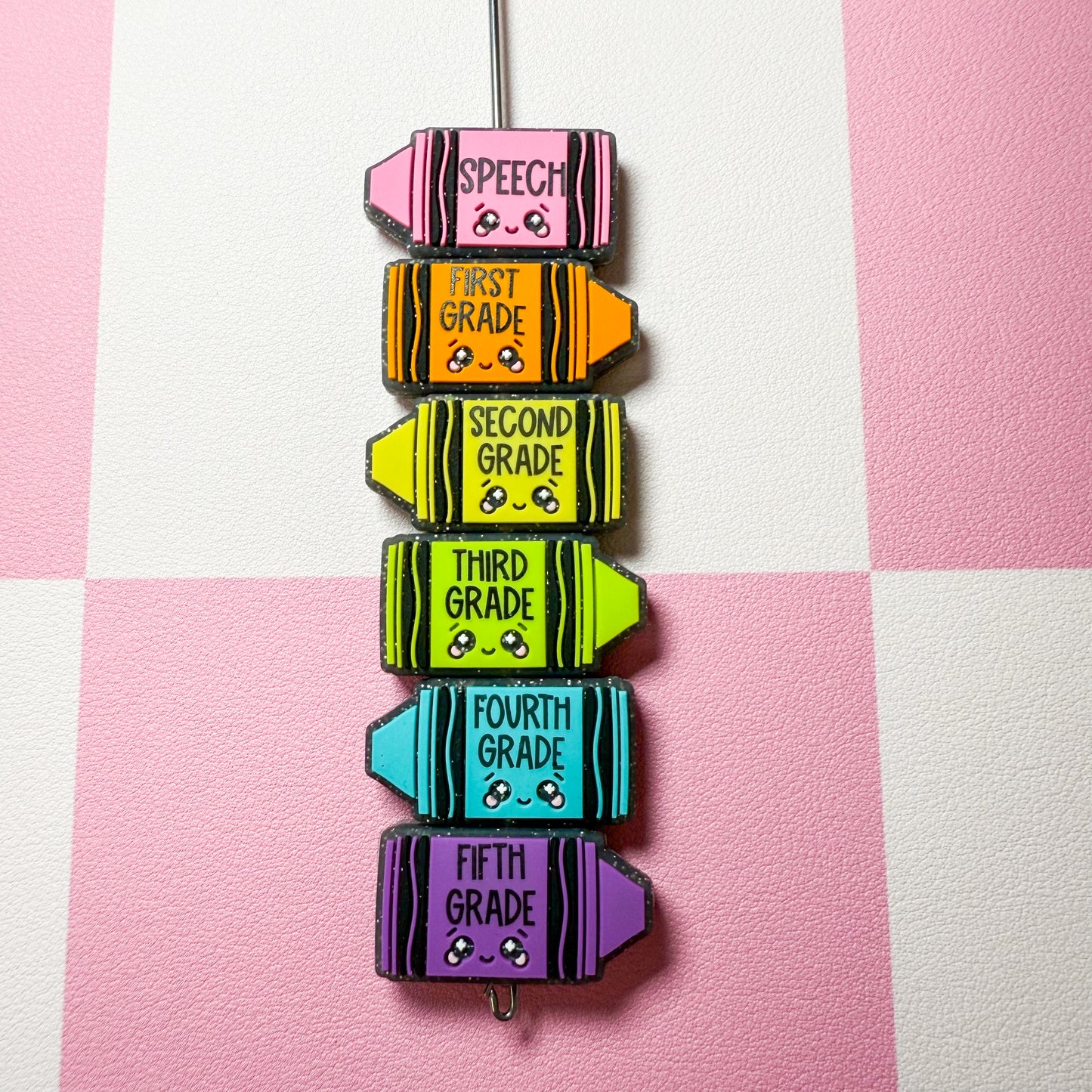 Cute Crayon Grade Silicone Focal Bead (2 pcs)