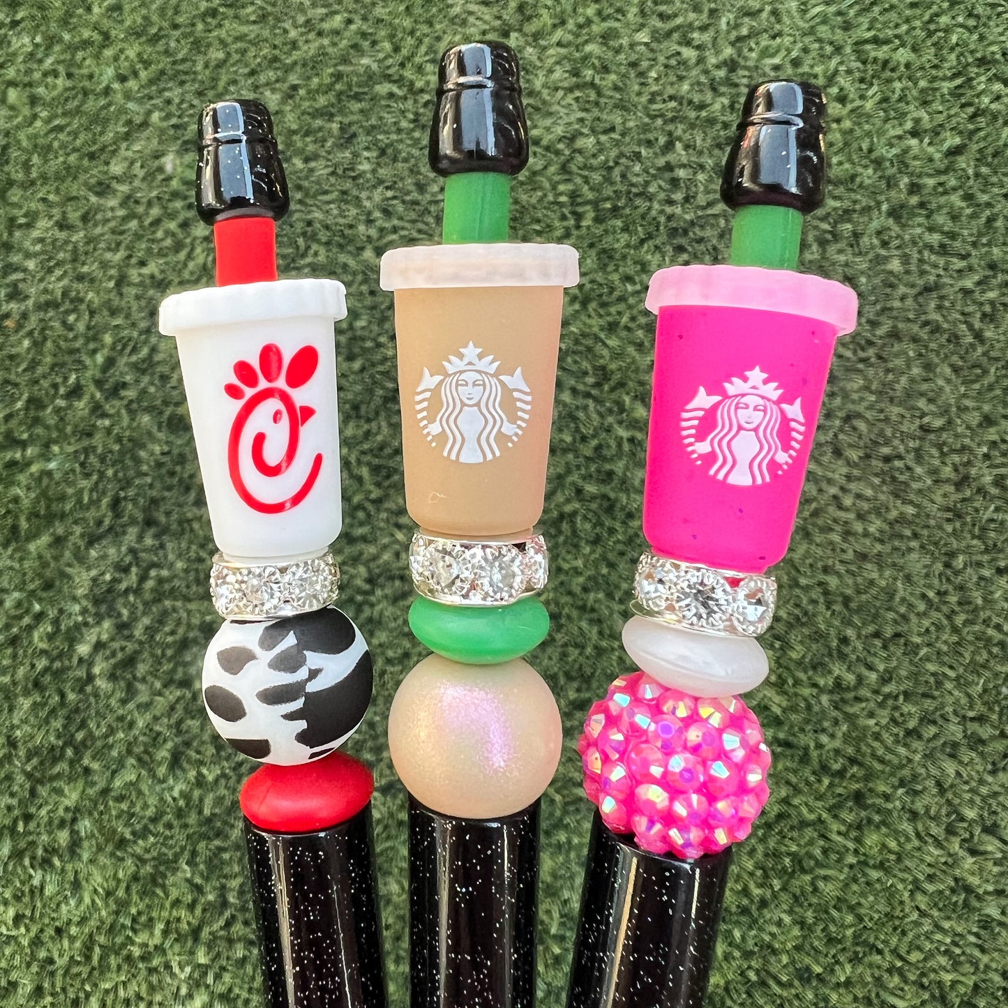 Iced Coffee Silicone Beads, Soda Cup Focal Beads (pack of 2 sets)