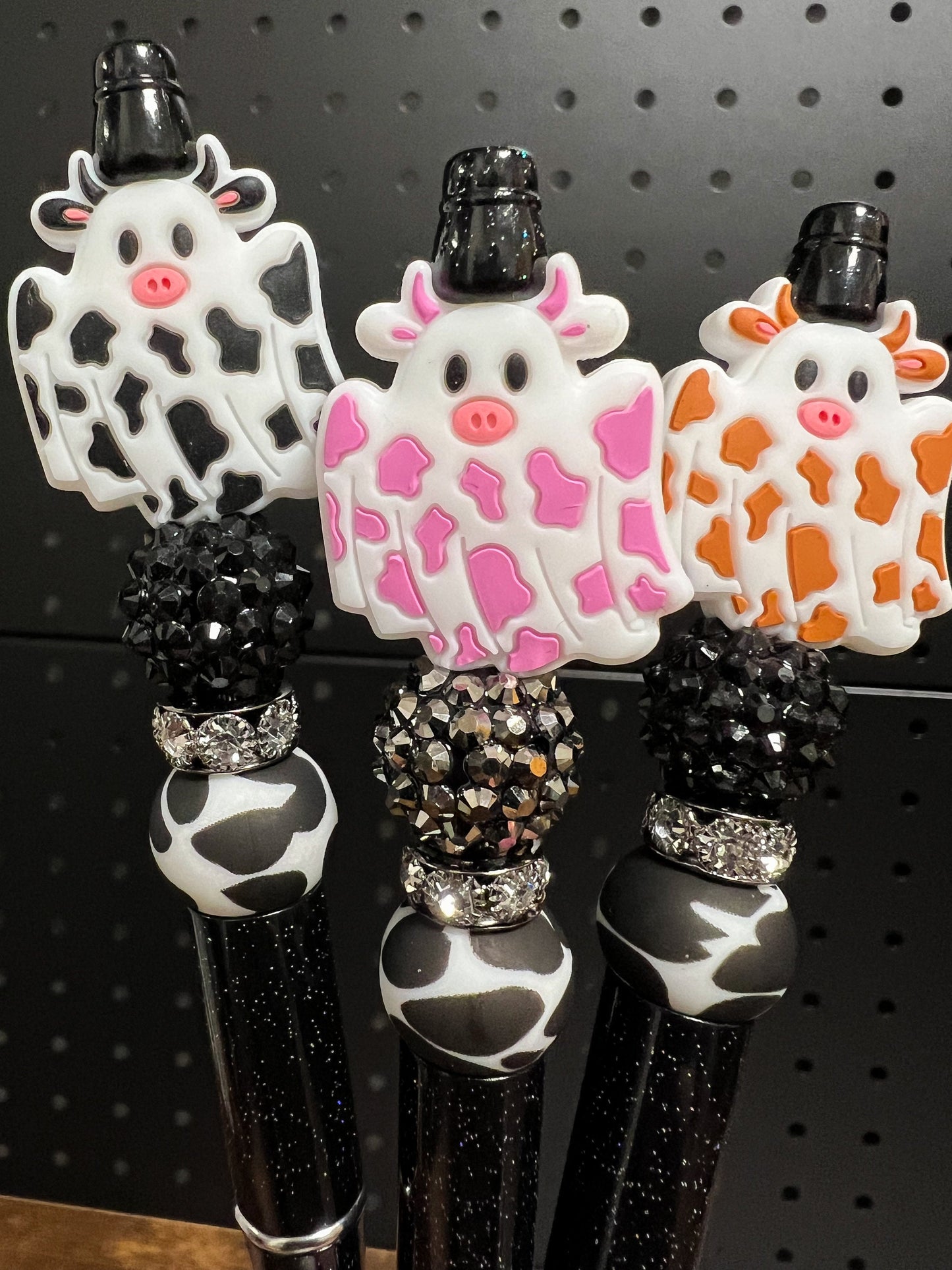 Halloween Ghost Cow Silicone Focal Beads (pack of 2)