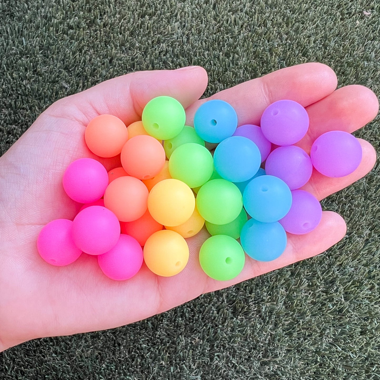 Neon Glow Silicone Bead Mix (pack of 30)