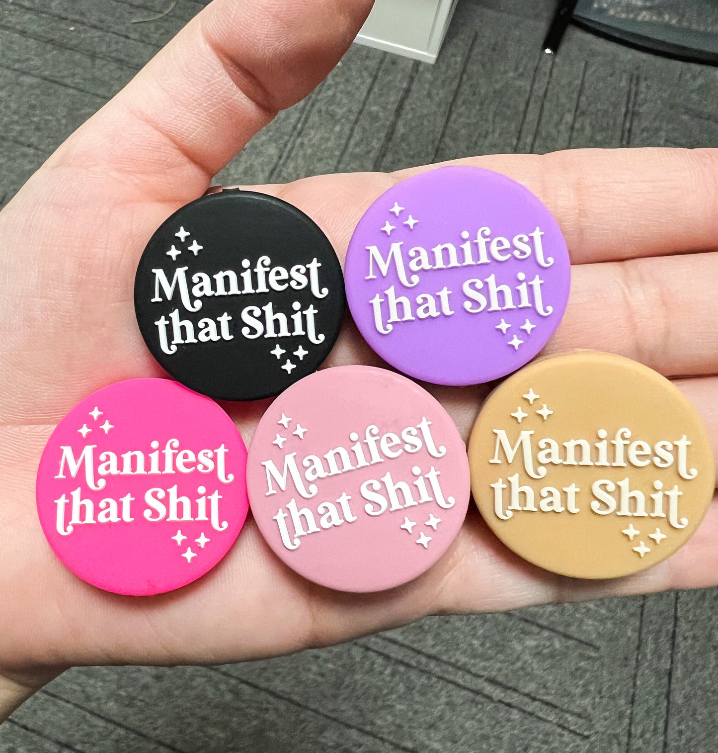 Manifest That Shit Silicone Focal Bead (pack of 2)