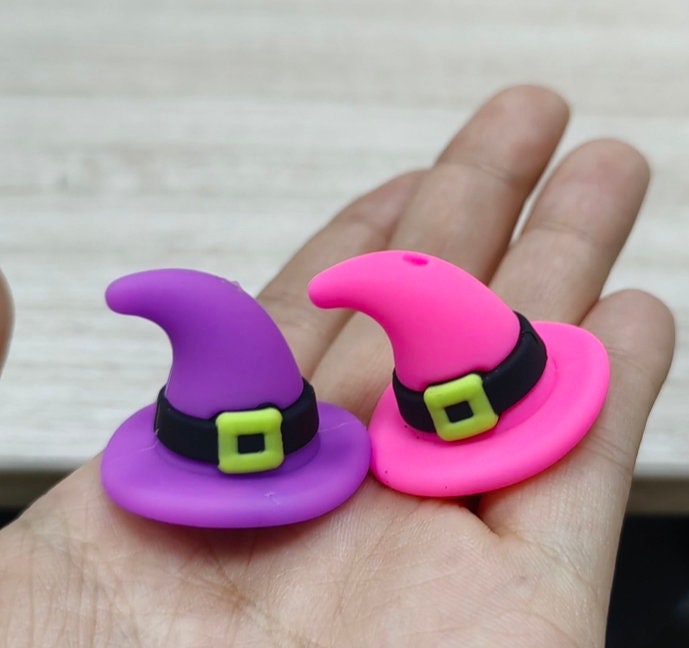 Halloween Coffee Mug Silicone Focal Beads, Witch Hat Silicone Focal Bead (pack of 2)