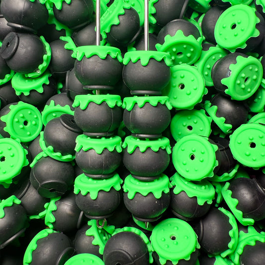 3D Cauldron Silicone Focal Bead (2pcs)