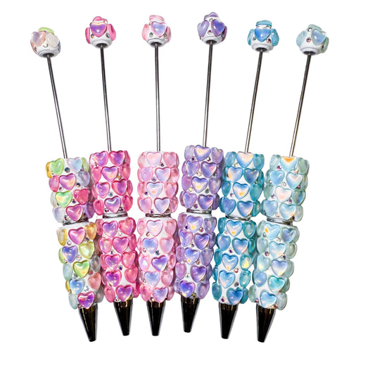 Fancy Hearts & Rhinestones Beadable Pens (1pc)