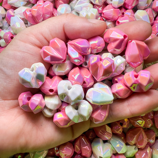 Acrylic Heart Beads Mix (20 pcs)
