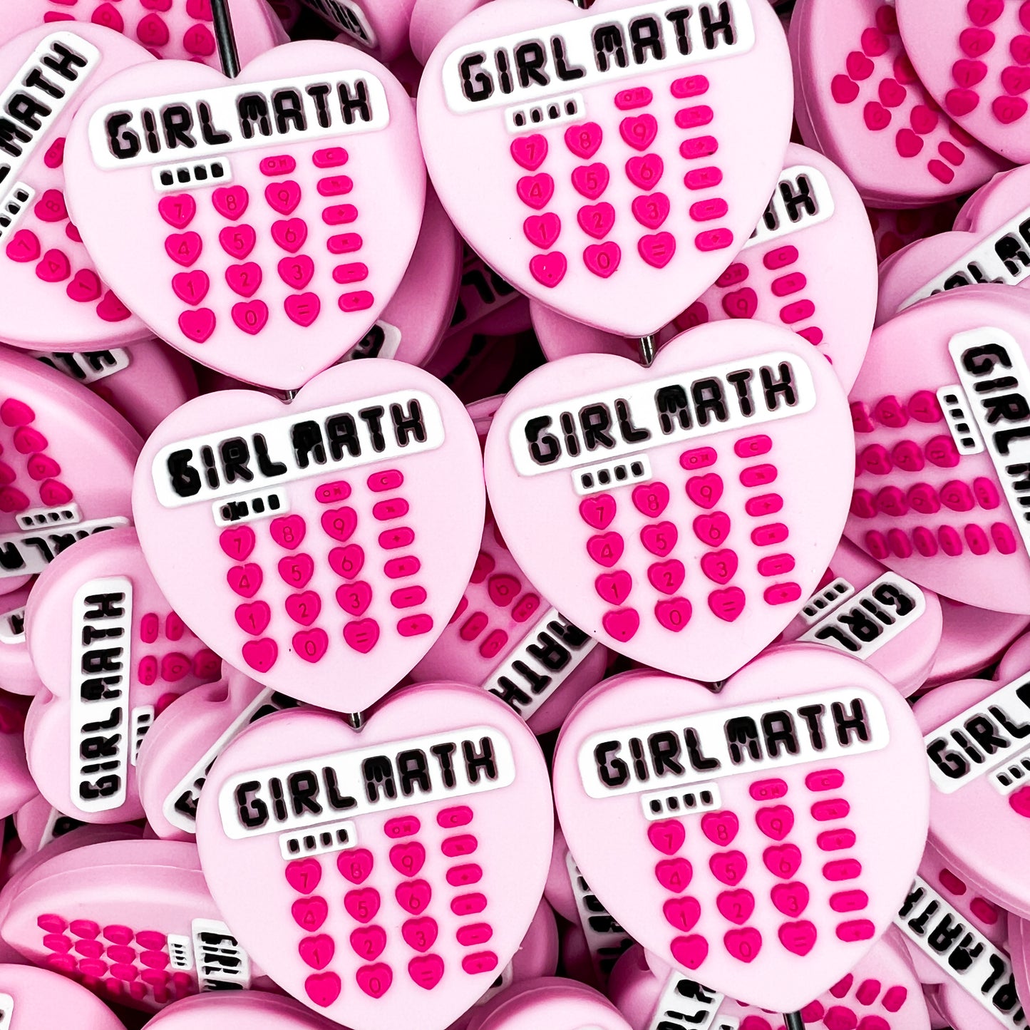 Girl Math Calculator Silicone Focal Bead (pack of 2)