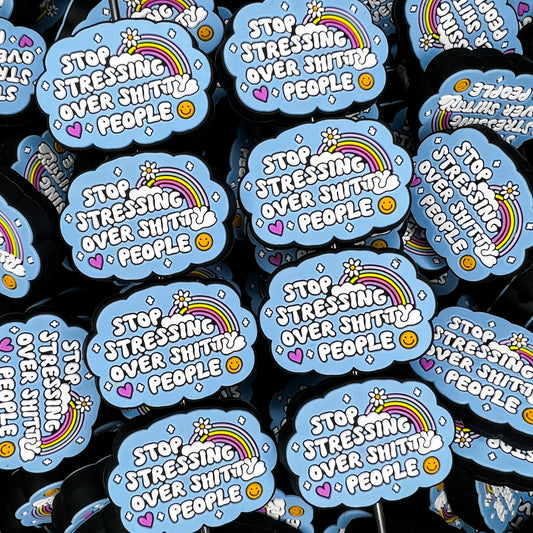 Stop Stressing Over Shitty People Silicone Focal Bead (pack of 2)