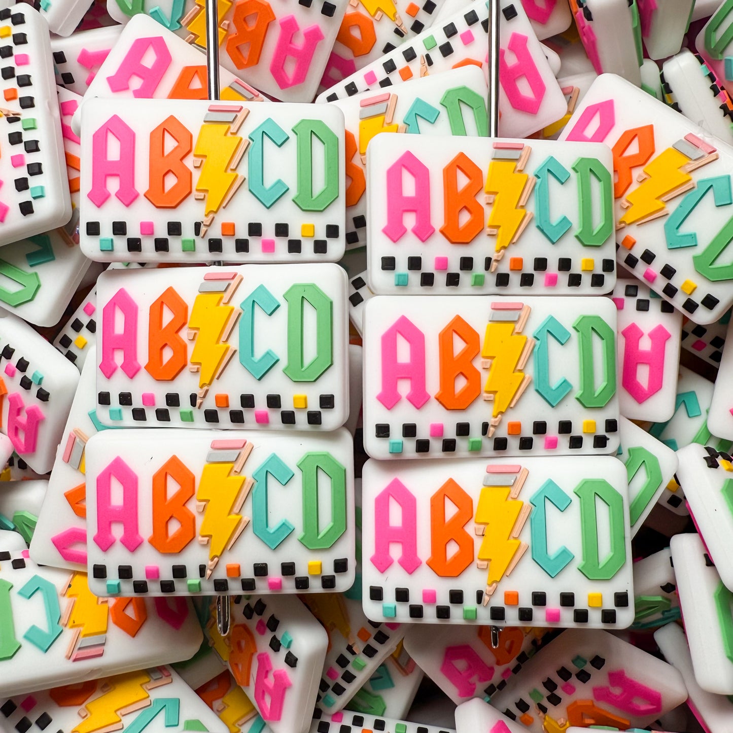 ABCD Teacher Silicone Focal Bead (2pcs)