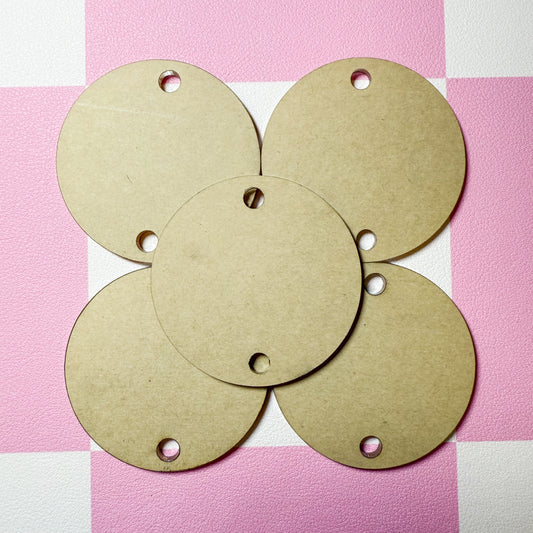 Blank Acrylic Disks for making lanyards (5pcs)
