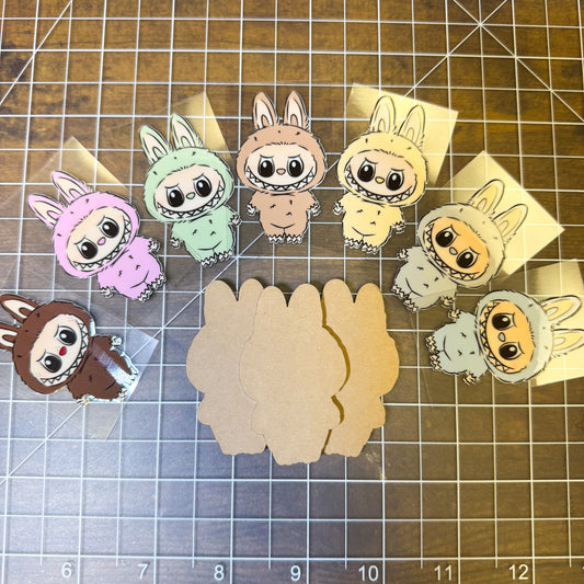 Bubu Monster Acrylic Blank + Decal Set (1 set includes 1 blank and 1 decal)