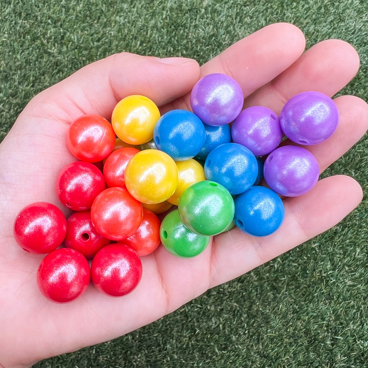 15mm Opal Pearlescent Rainbow Bead Mix (pack of 30)