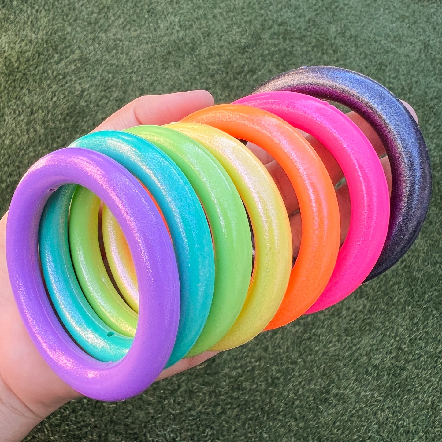 Neon Opal Silicone Rings