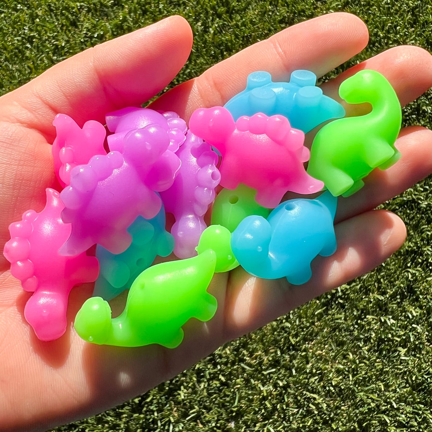 Neon Glow Dinosaur Focal Beads (pack of 2)