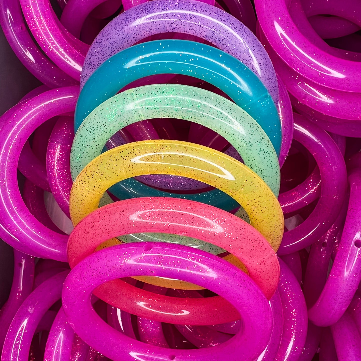 65mm Jelly Glitter Silicone Rings