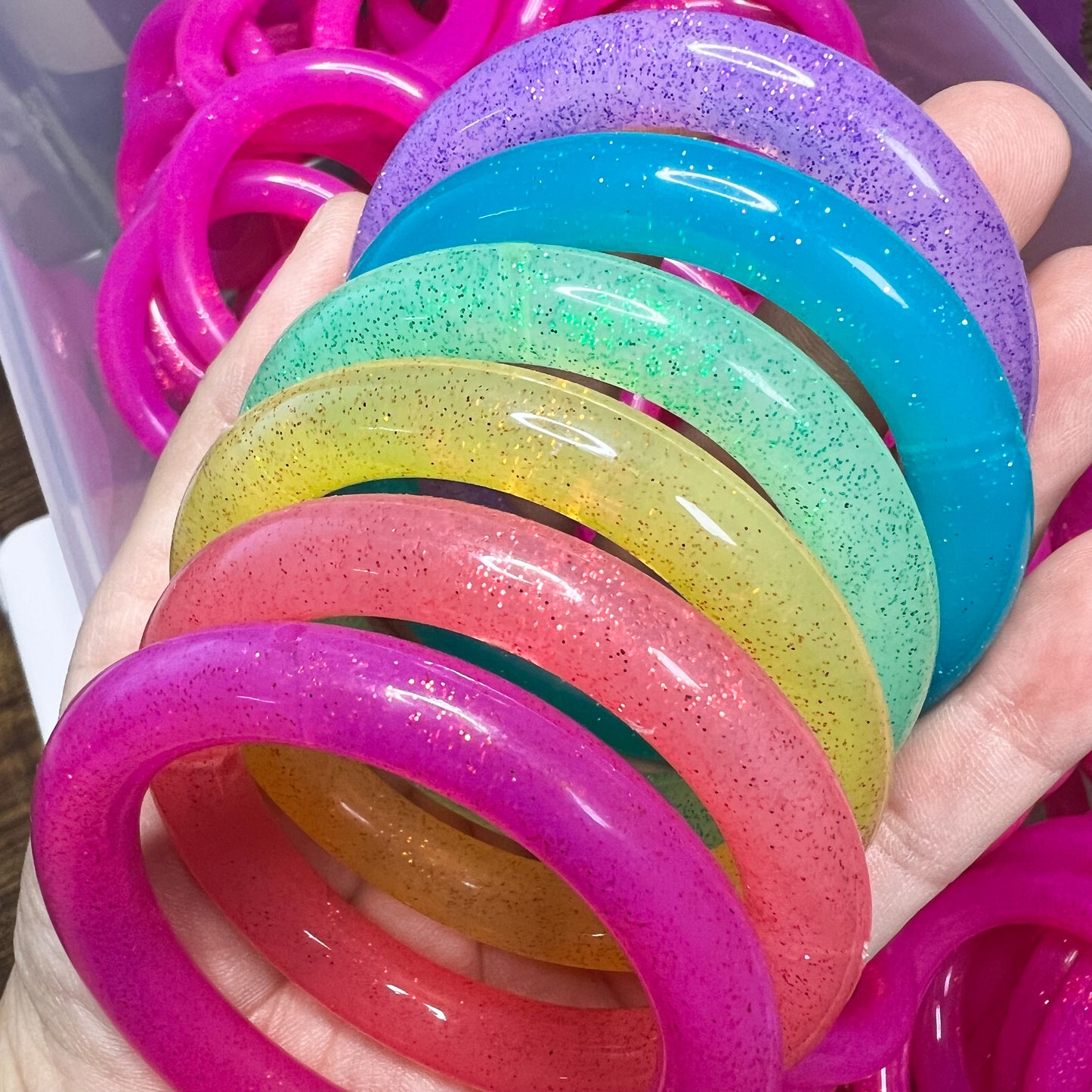 65mm Jelly Glitter Silicone Rings