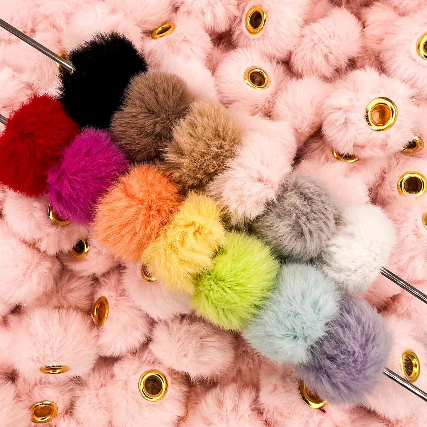 16mm Fur Pom Pom beads (pack of 5)