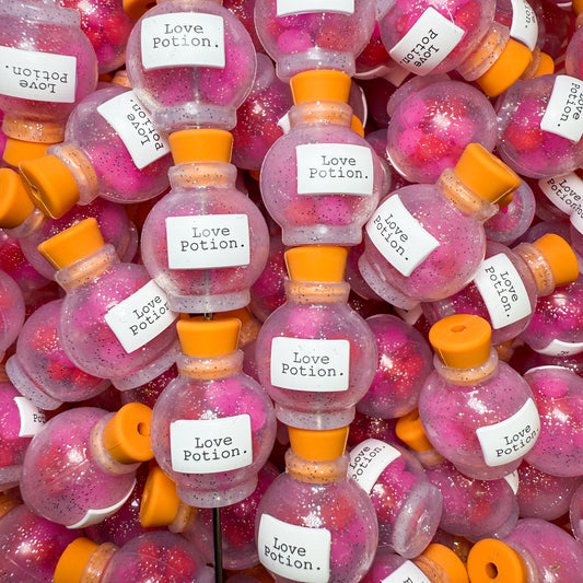 EXCLUSIVE 3D Shaker Love Potion Silicone Focal Beads (2 pcs)