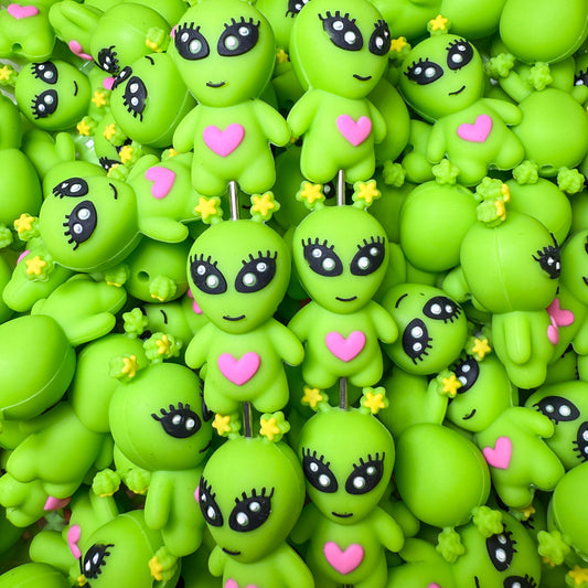 Alien Silicone Focal Bead (pack of 2)