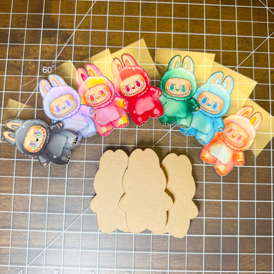 Bubu Monster Acrylic Blank + Decal Set (1 set includes 1 blank and 1 decal)