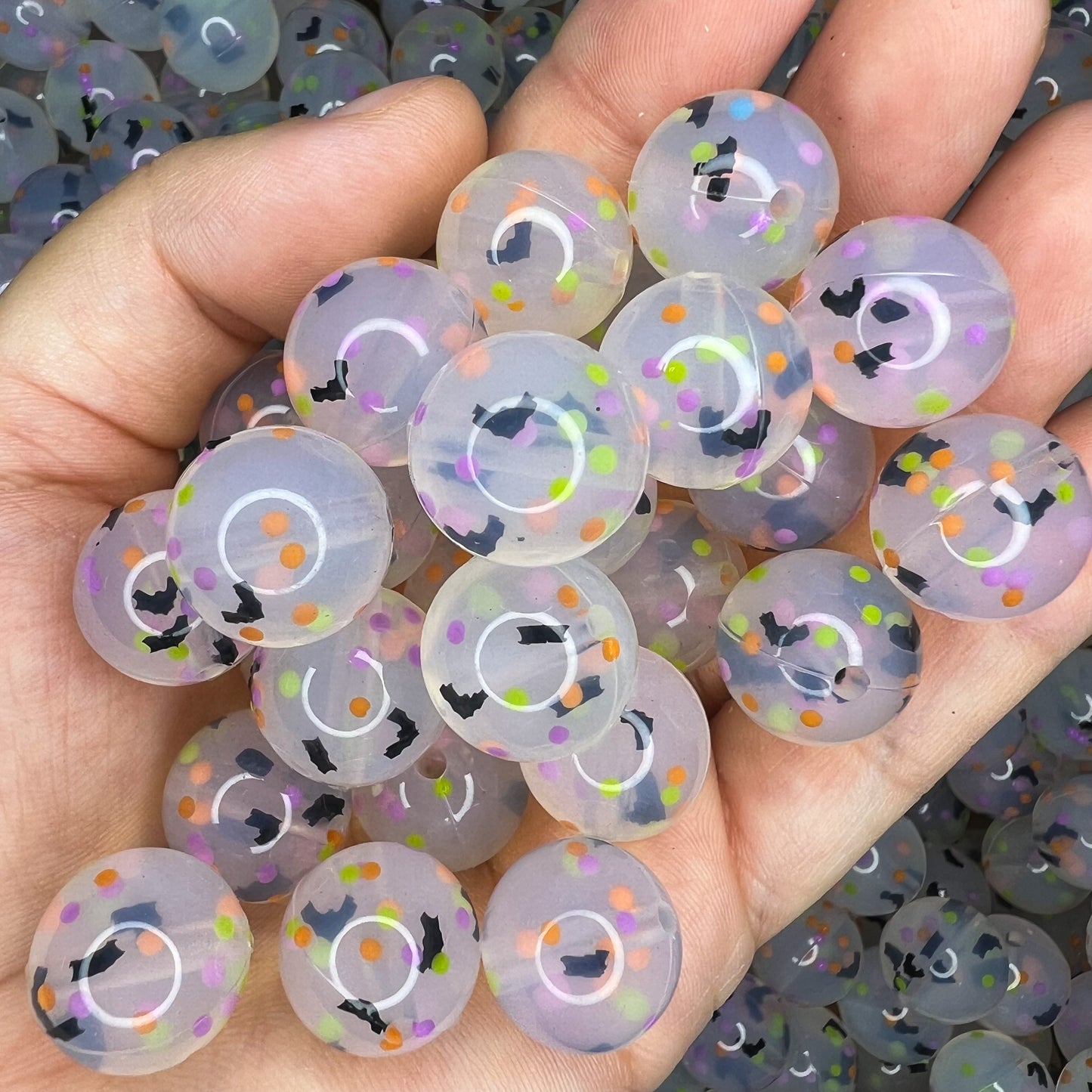 15mm Bats Confetti Silicone Beads (pack of 10)