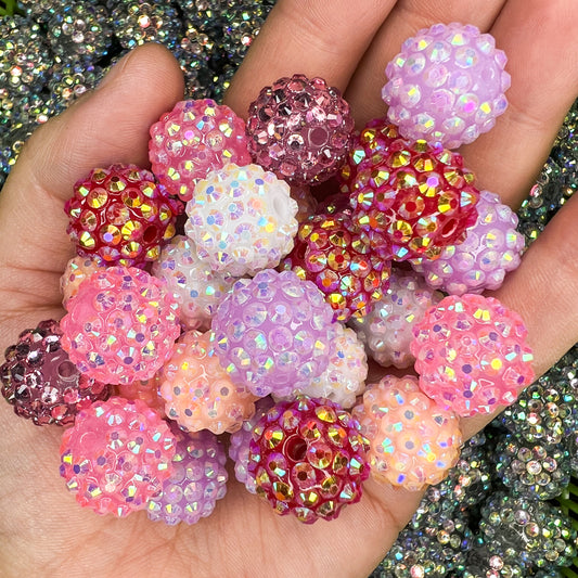 16mm Valentines Rhinestone Acrylic Bead Mix (pack of 30)