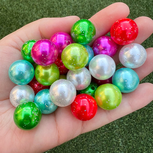 16mm Bright Christmas Acrylic Bead Mix (pack of 30)