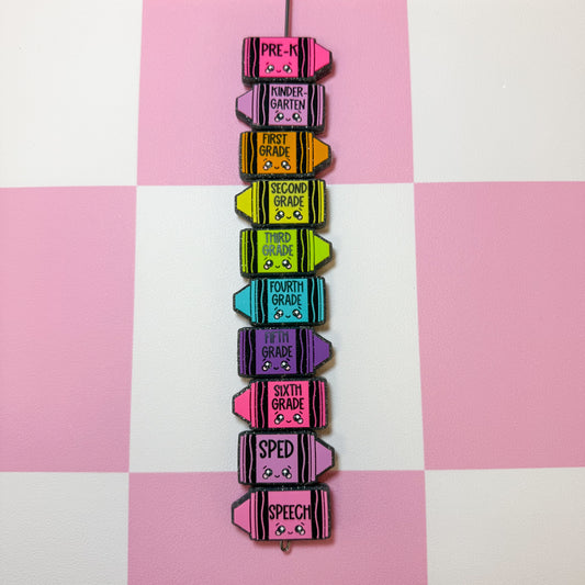 Cute Crayon Grade Silicone Focal Bead (2 pcs)