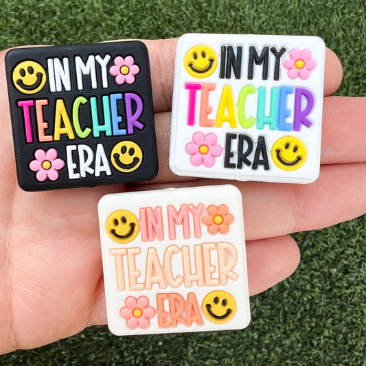 Teacher Era Silicone Focal Bead (pack of 2)