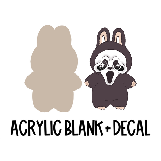 Bubu Monster Acrylic Blank + Decal Set (1 set includes 1 blank and 1 decal)