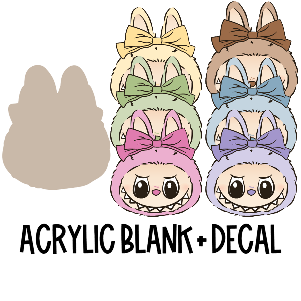 Bubu Monster Acrylic Blank + Decal Set (1 set includes 1 blank and 1 decal)