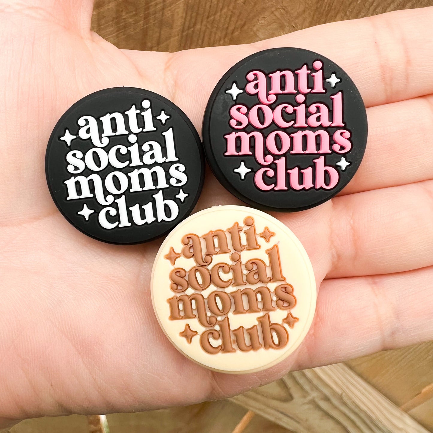 Anti Social Moms Club Silicone Focal Bead (pack of 2)