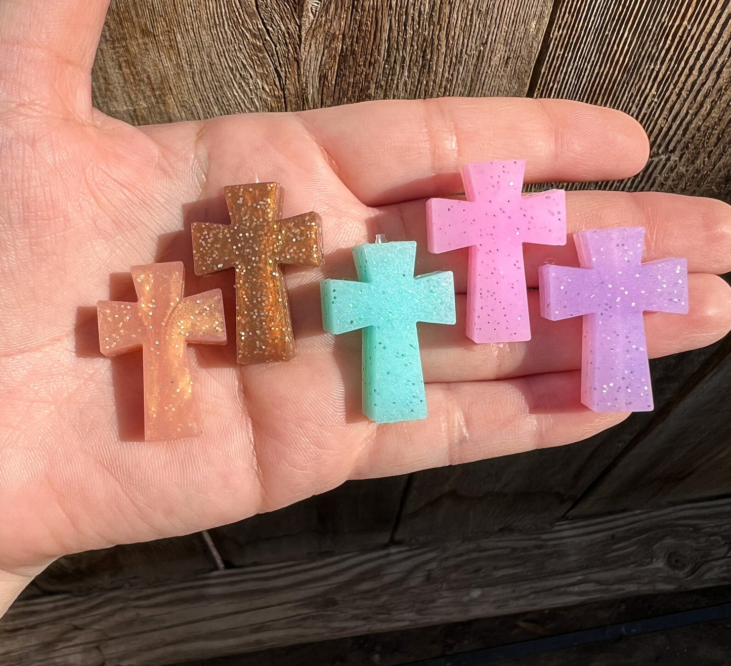 Cross Silicone Focal Beads (pack of 2)