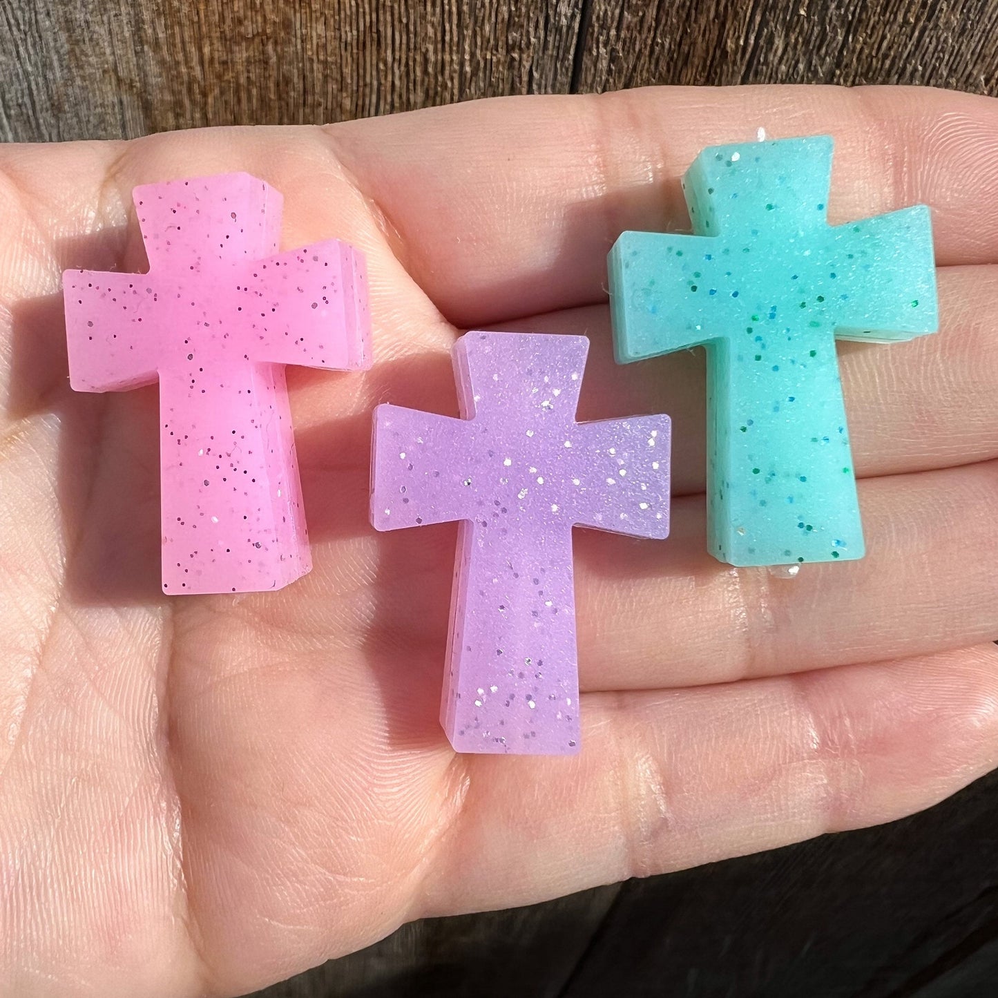 Cross Silicone Focal Beads (pack of 2)