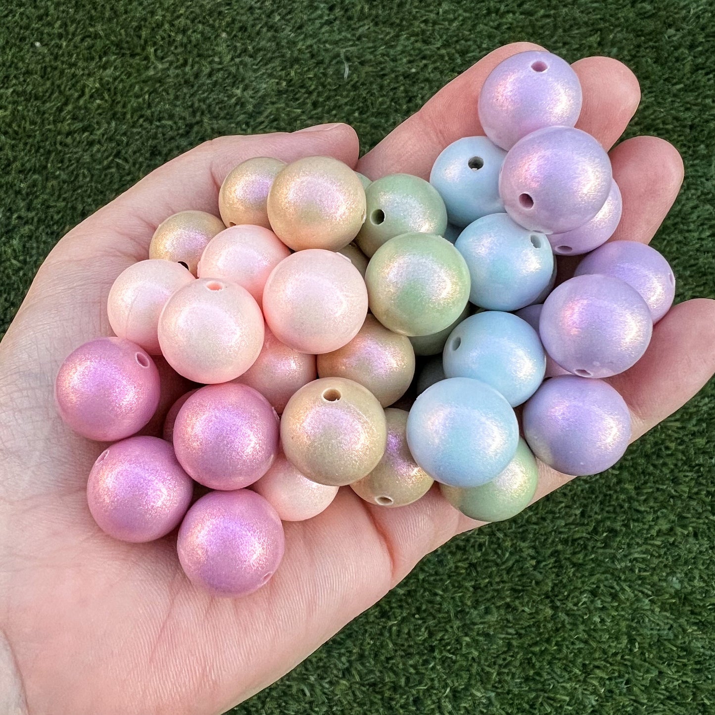 15mm Pastel Opal Silicone Bead Mix (pack of 30)