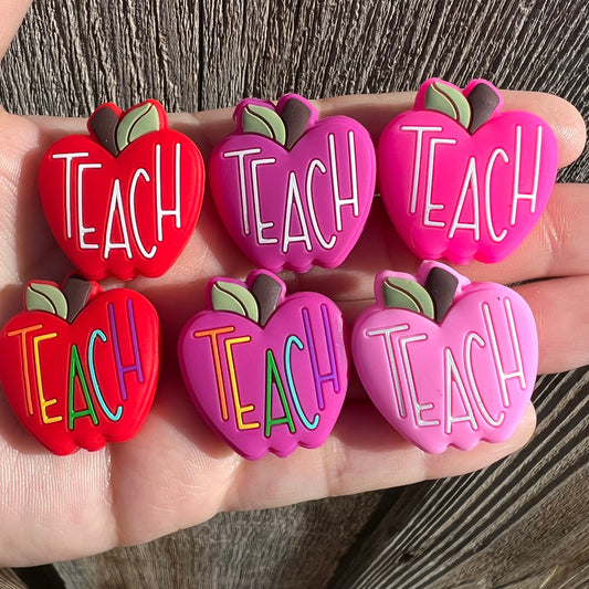 TEACH Apple Silicone Focal Bead (pack of 2)